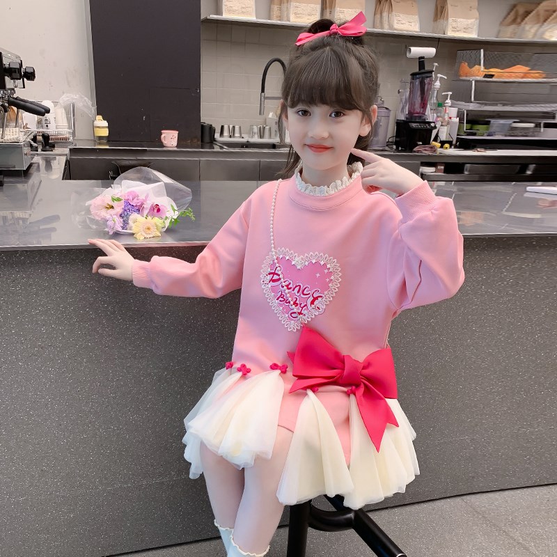 女童秋装连衣裙2024新款儿童春秋季网红洋气裙子秋装小女孩公主裙