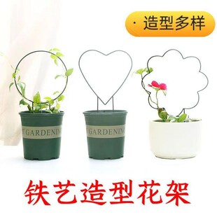 室内爱心形植物攀藤山乌龟甲龙铁线莲花架爬藤小支架子支撑杆铁艺