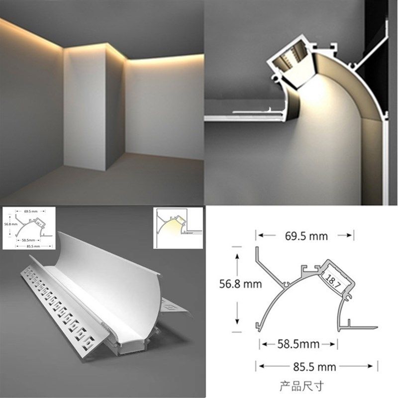 无边框LED洗墙线性灯反光灯槽卧室客厅灯带线条灯走廊洗墙回光灯,家装灯饰光源,室内LED灯带,淘宝优惠券,粉丝福利购,淘宝优惠卷