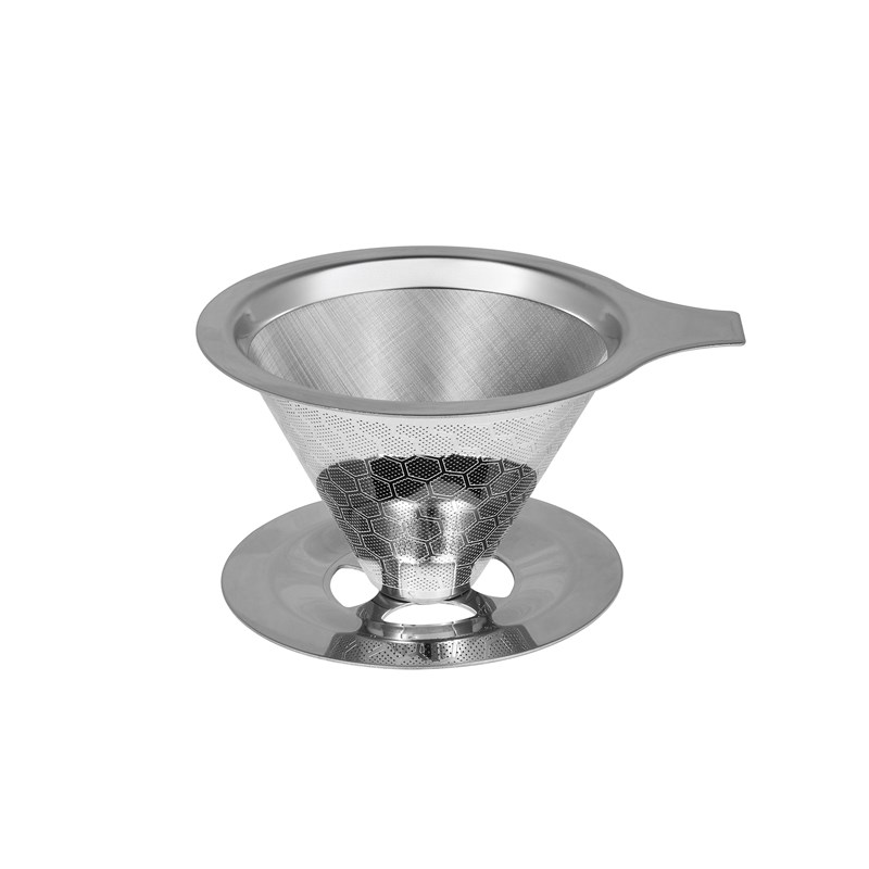 600目双层咖啡过滤网304不锈钢手冲咖啡壶免滤纸滴漏式咖啡漏斗