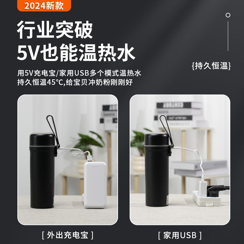 2024新款车载烧水杯12v24v通用烧水壶加热保温一体电热水杯热水器