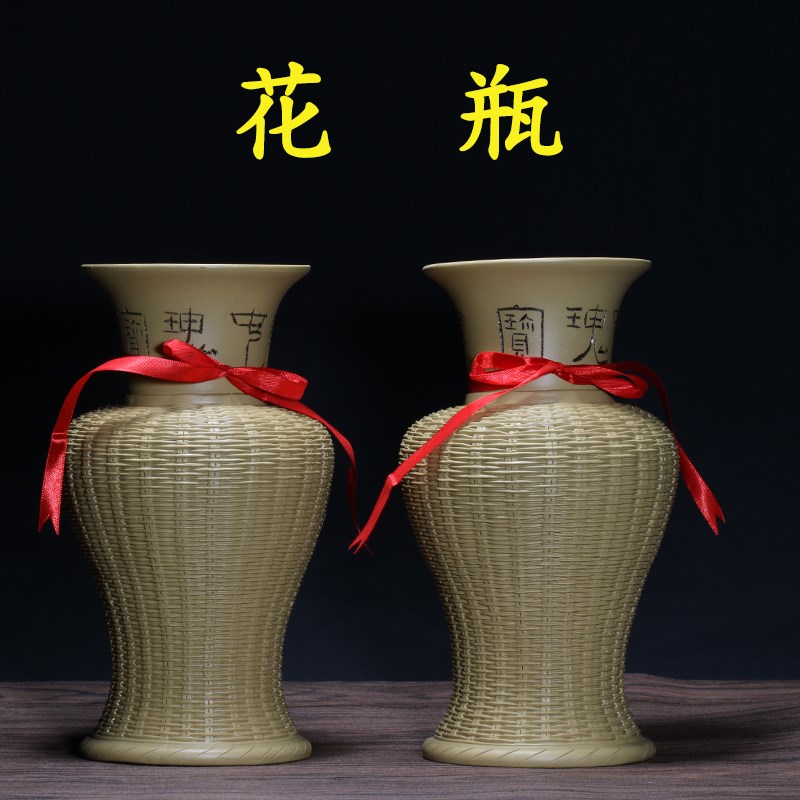 宜兴紫砂 原矿段泥 蟹笼花瓶 摆设图片