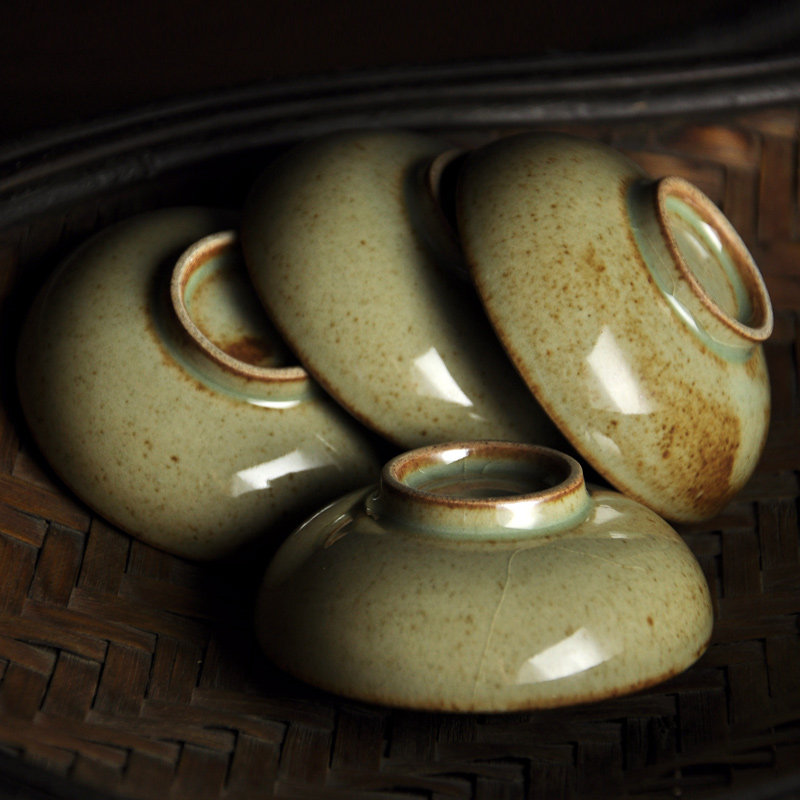 珠山画院/景德镇手工手绘颜色釉茶碗梅兰竹菊陶瓷功夫茶具水杯