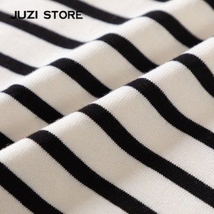JUZI STORE童装粗针条纹基本款上装短袖T恤中性男童女童1125116