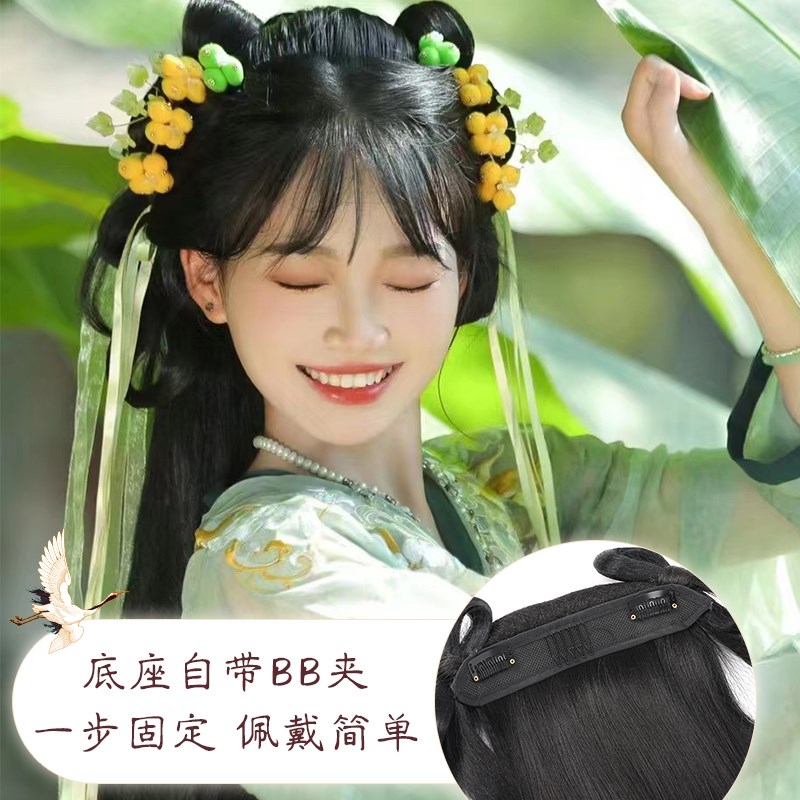 古装汉服假发包一体式发箍全头套头饰女古风唐代假发日常盘发发髻