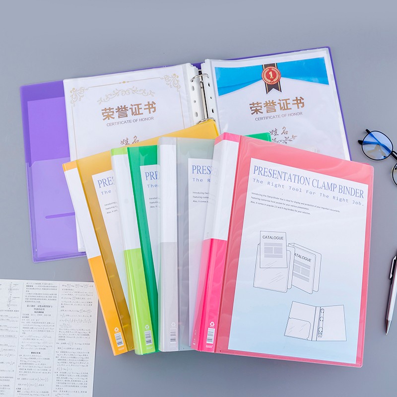 活页夹外壳a4环扣4孔夹文件夹多层插页袋学生试卷资料册分类册夹