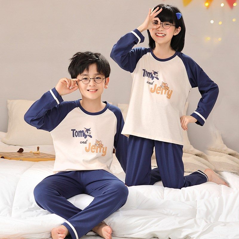 儿童睡衣春秋季长袖纯棉中大童小男孩家居服卡通女童薄款秋天套装,童装/婴儿装/亲子装,家居服套装,淘宝优惠券,粉丝福利购,淘宝优惠卷