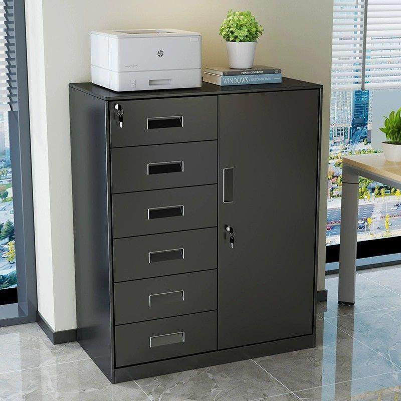 偏五斗文件柜办料111公室铁矮财务带锁资柜抽屉储皮物柜柜工具收