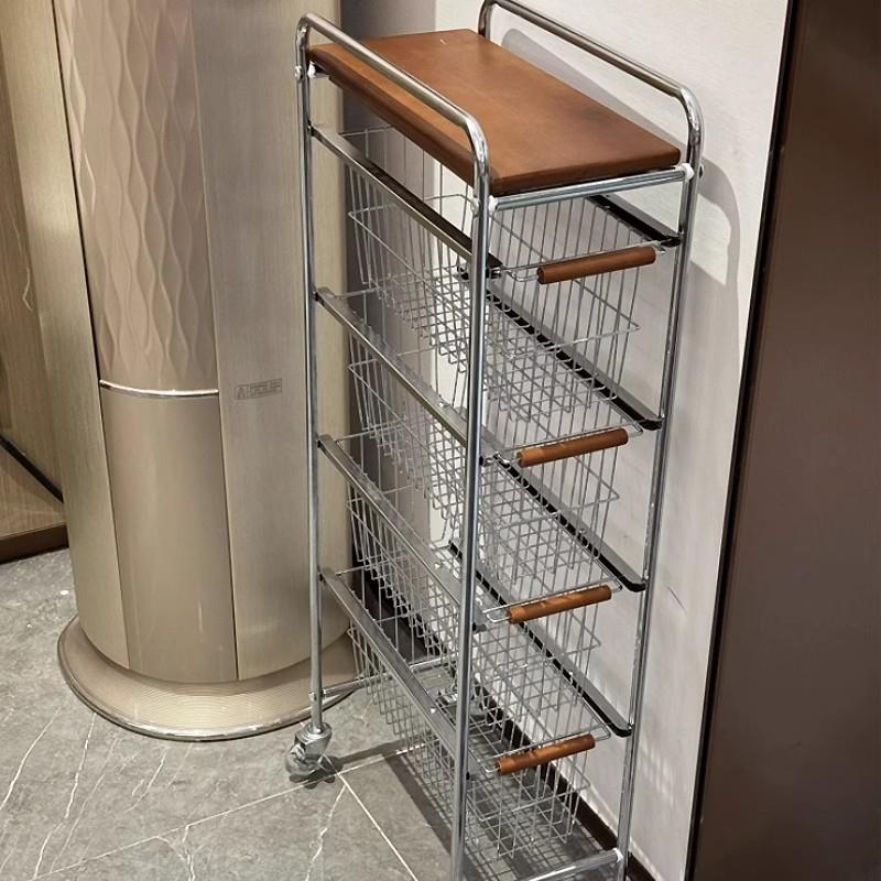 古夹缝10010260小推车落地置物架客厅零食收纳架极窄缝隙风储可中