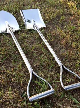 园林农用13897工具整体不锈80园林铲长尖防头锨易连体铲三角柄方