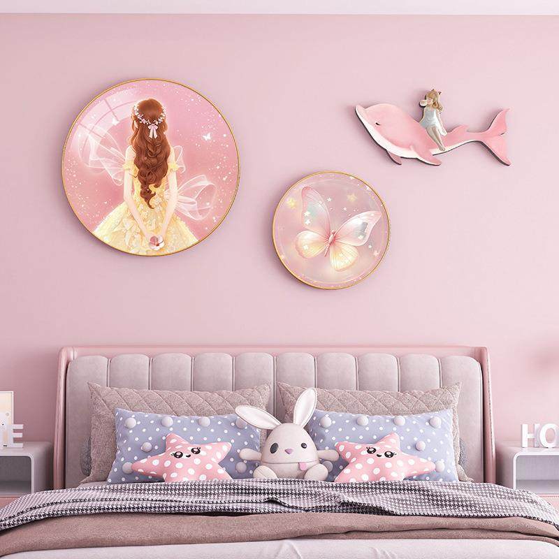 儿童房背景墙装饰画头女孩粉色公主房室间壁卧画床挂画20画F969TS,家居饰品,现代装饰画,淘宝优惠券,粉丝福利购,淘宝优惠卷