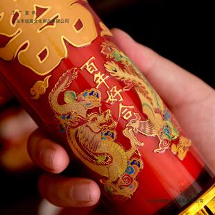 结蜡烛喜婚礼龙凤喜烛一对婚庆733洞婚花烛订房婚红色烛婚房蜡烛