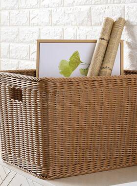 脏衣服收纳洗筐仿藤编酒店民宿浴巾洗FON筐篮衣物衣换脏衣篓