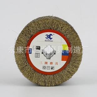 磨具十字钢丝轮镀钢WYC丝抛芯光原轮木纹还铜除锈打磨不锈钢拉丝