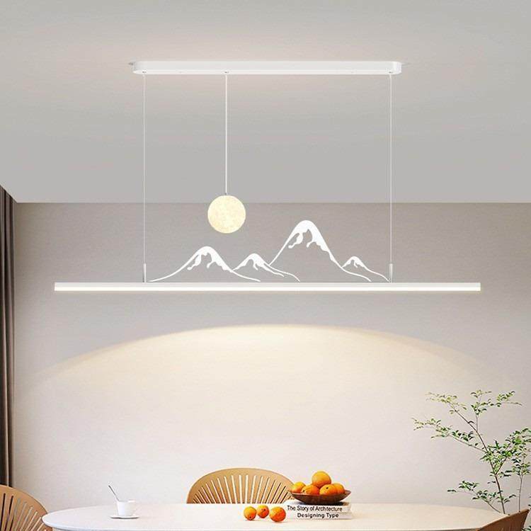 山餐厅灯新长条289吊灯式现代简约山峦映月茶室吊中灯极简水餐桌,家装灯饰光源,智能吊灯,淘宝优惠券,粉丝福利购,淘宝优惠卷