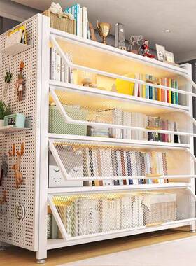 书钢QVZ制厅柜带门儿童书架防尘储物柜落地卧室收置物架客展示柜