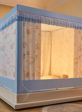 2025新款底儿童防摔?蚊帐全婴WVH儿家用床帘一安体床幔拉链免装蒙