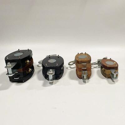 IYPNMA23167木1钩头式滑轮铁带滑双车船用起P重滑木制滑轮车6寸8