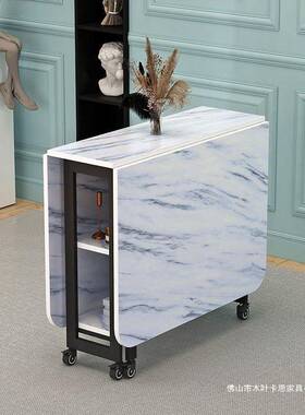 折型叠餐桌家用小户桌子多功可移动伸缩带能物简易吃储饭GIU桌厨