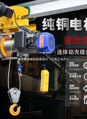 连体提升机带跑车2120v速卷扬机吨电动快家葫芦LDM380v用遥控小吊