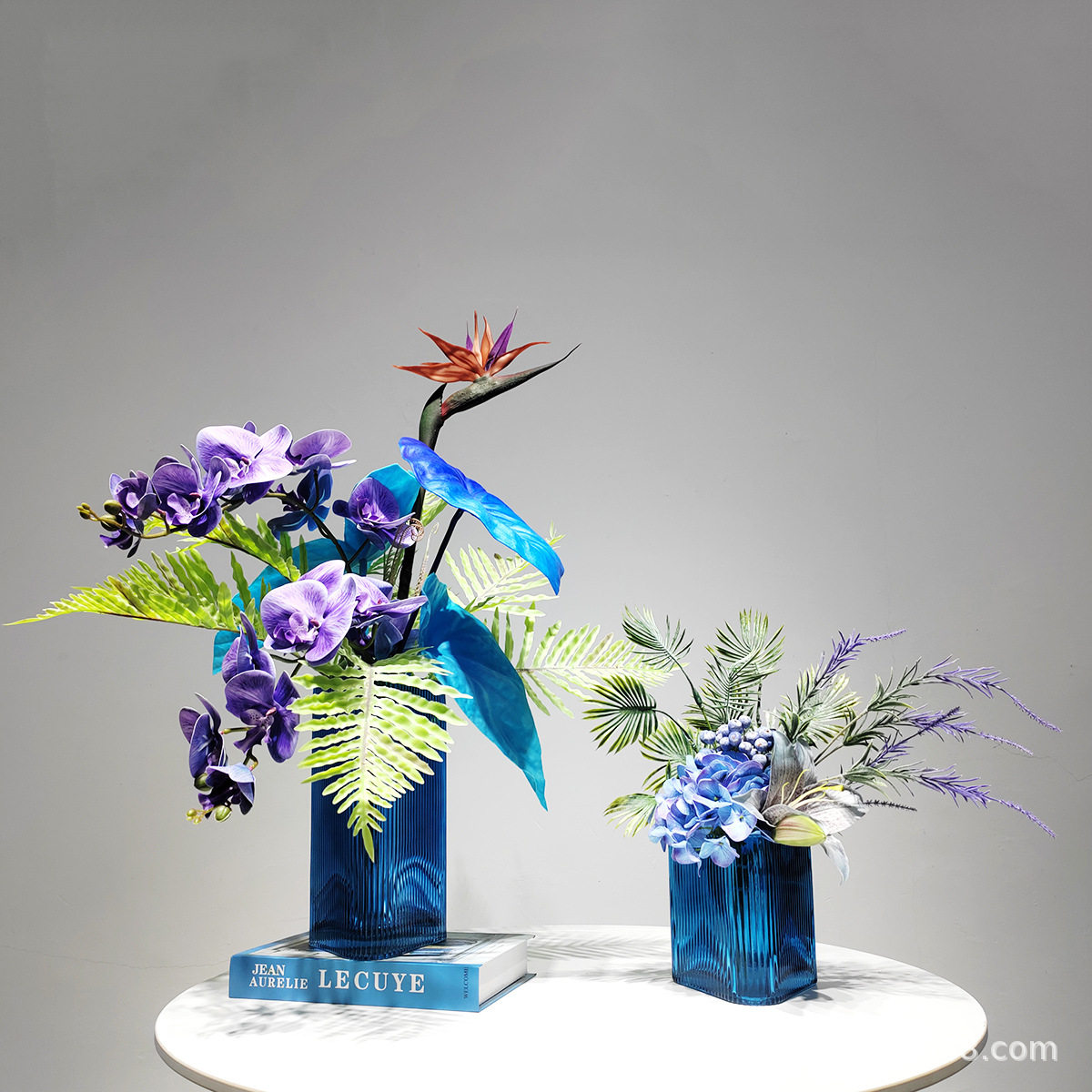 仿真花蓝色摆件花束客厅插花摆花餐桌面轻奢花艺室内假花软装饰品