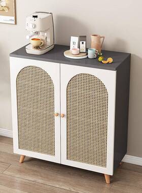 餐柜边KWF藤编原柜木白色柜子客斗柜靠墙置物储物柜茶水厅柜