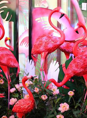 森件系婚礼婚庆道具红色火鸟摆PWF摆装饰品阳烈台设商场橱窗花园