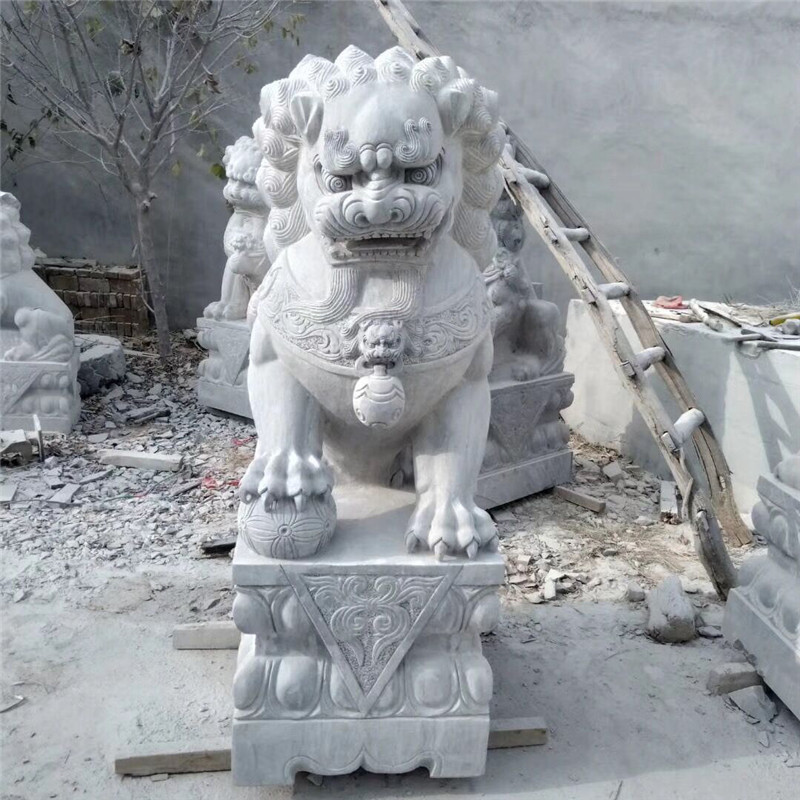 花岗岩青石狮子一对庭院门摆件