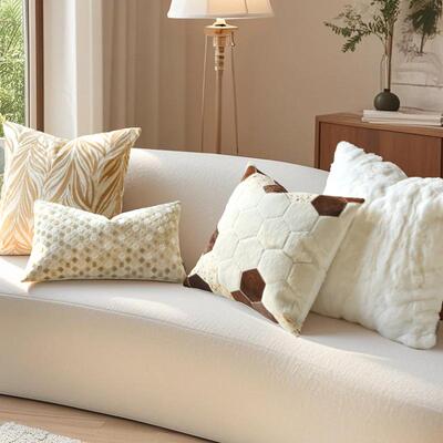 复021251奶油中风古美拉德客厅古沙发座靠枕飘窗卡椅其色割绒马匹