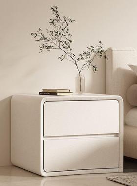 简约代床头奶油风木收纳超窄新款三层轻现实奢卧室80427储物床边