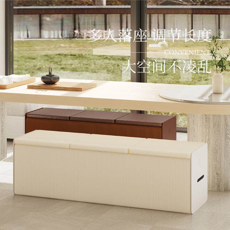 服店沙叠发凳创意伸缩长条纸凳EZX时尚装风琴方形长折钢琴凳子