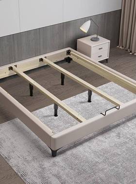 无床钢全架床现代简头约榻URA榻木米加密排骨架床架子小户型加厚