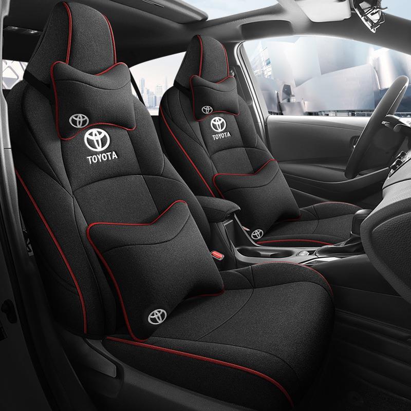 200724凯美瑞亚麻座套523全包凯款美瑞季坐垫四通用棉麻汽-车座椅