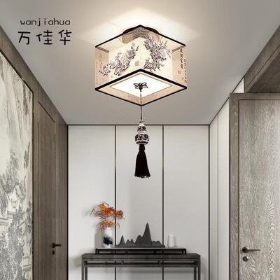 新中式过道灯顶阳台走廊楼梯玄关灯形圆形吸方门厅中国灯95213风