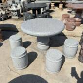 外石桌石理凳户庭院花园天然大石圆大理石石桌椅一套别墅花岗岩室