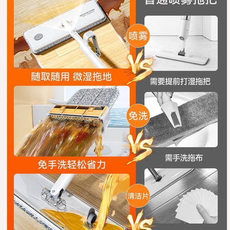 HOM手人洗平板拖把2拖地板喷水025新款免家用一拖懒拖布净