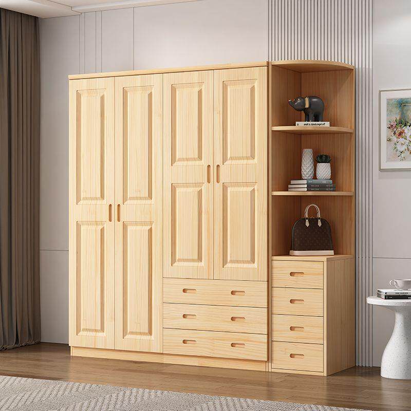 全大实衣柜家卧ZKC室原木简约现代小户型经用济型松木木儿童衣橱