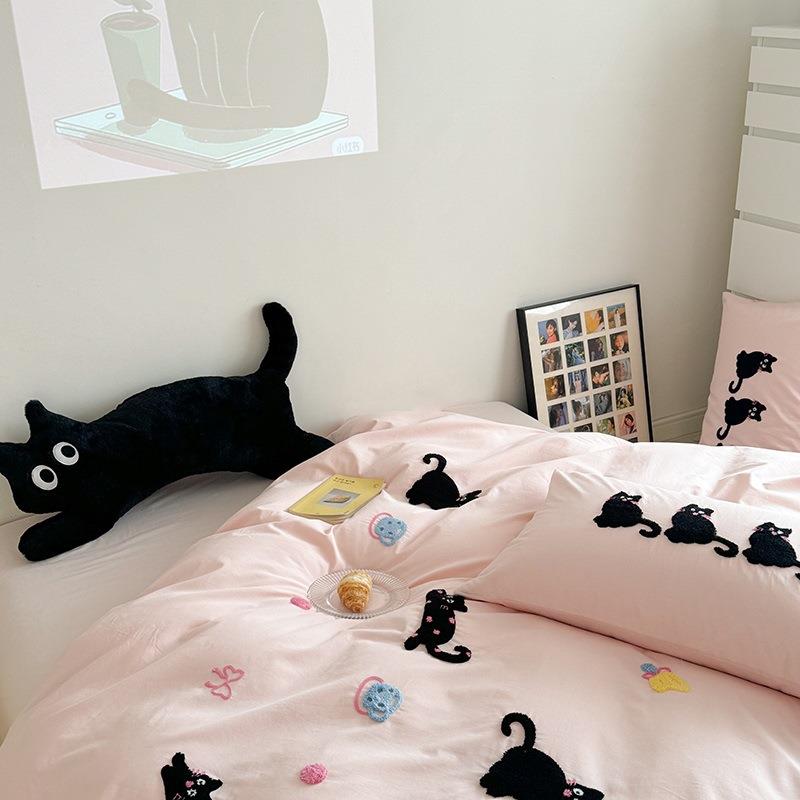 2025新款全棉洗668棉毛巾绣散排卡.通系列水四件套1m床笠5款四件