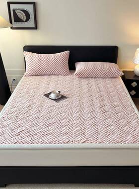 冬舒棉绒提花床垫垫软宿舍学生季IWY人床褥垫子加厚珊瑚绒垫被单