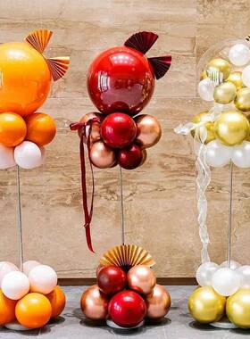 波波球立装气球公柱司开订业473乔迁典饰场景会场红色婚礼地飘