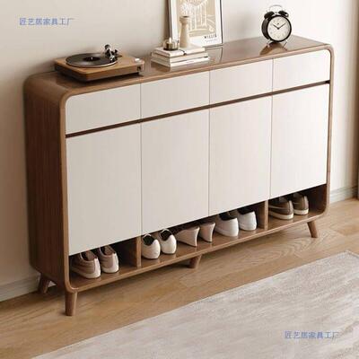 实木柜口家用大容量玄HHW关柜一体入户经济鞋型物收纳储柜新款门