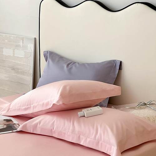 2023新款天丝棉素语床笠单枕套粉合格品粉粉粉防螨家居除螨枕头