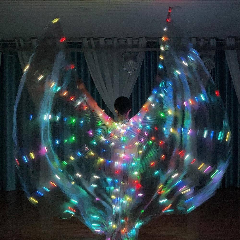 新款led发光蝴蝶翅膀带灯背饰道具七彩披风闪烁演出服装角色扮演