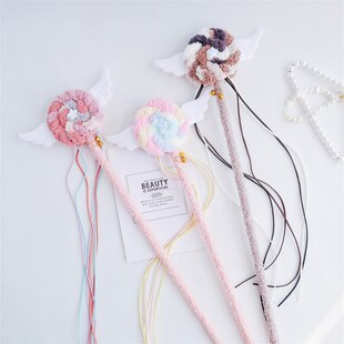 七只猫高奢彩虹棉花糖逗猫棒加长杆流苏铃铛耐咬猫咪自嗨幼猫玩具