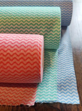 SUOMA索玛无纺布抹布干湿两用懒人抹布卷状洗碗布蓝绿红50片/卷