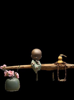 新中式禅意天然风化枯木家居摆饰茶室酒店造景根艺博古架玄关装饰