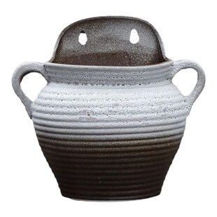 壁挂花盆陶瓷复古垂吊盆绿萝悬挂式 饰花器 挂墙花盆多肉花盆墙壁装