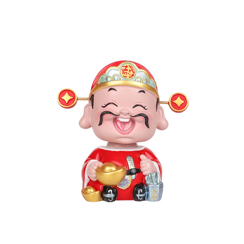 财神爷汽车摆件创意摇头车载车上中控台装饰女车内饰品治愈系摆件