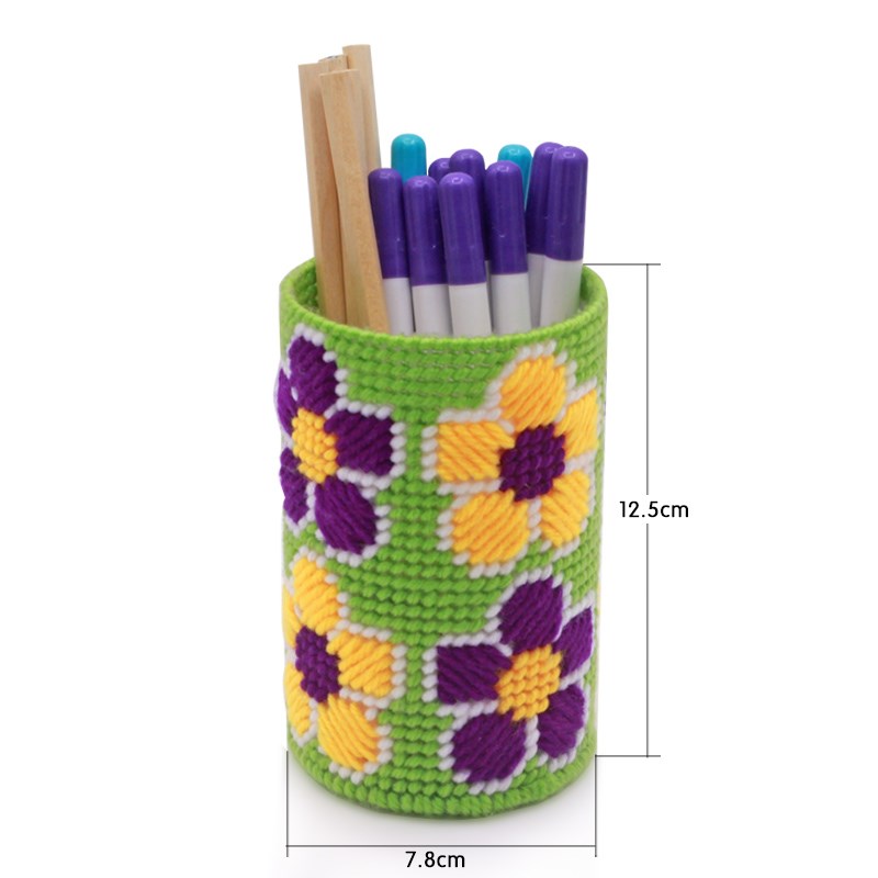 新款十字绣抽纸纸巾盒毛线绣套件客厅书房笔筒材料包diy手工编织
