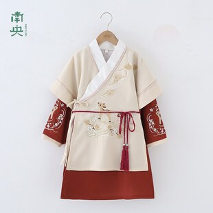 儿童古装汉服男童宋制广袖长袍宝宝唐装表演服小男孩中国风春秋季